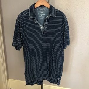 Tommy Bahama Men’s Med SS Blue Distressed Denim Look Polo
